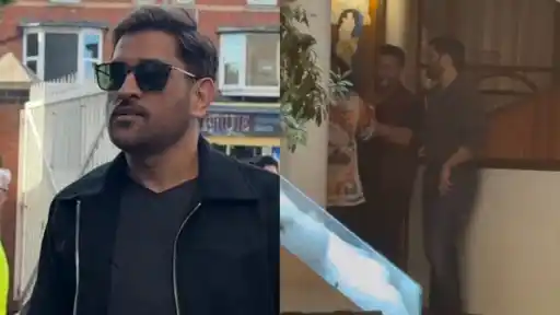 MS Dhoni spotted in London, sporting sunglasses and a black jacket, ahead of the IND vs ENG 3rd ODI decider at Lord's