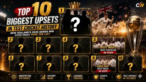 Top 10 biggest upsets in Test cricket history, led by New Zealand's 2024 series win over India