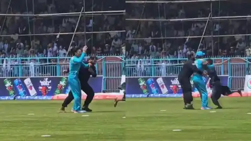 Fan snatches Rahmanullah Gurbaz's cap during Shpageeza Cricket League 2026 match