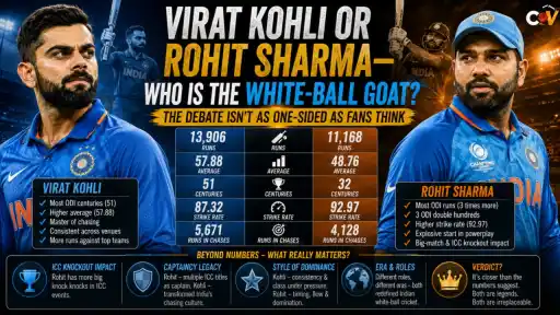 Rohit Sharma and Virat Kohli white-ball GOAT debate comparison