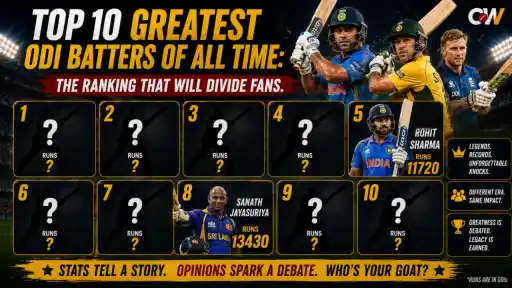 Top 10 greatest ODI batters ranking, most divisive pick