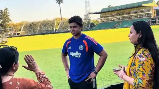 Vaibhav Sooryavanshi speaks with fans at the ground ahead of the India vs Zimbabwe T20I series 2026
