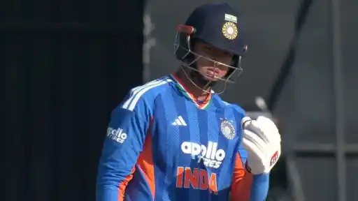 Vaibhav Sooryavanshi in India colours after his maiden T20I fifty off 19 balls vs Zimbabwe, 1st T20I