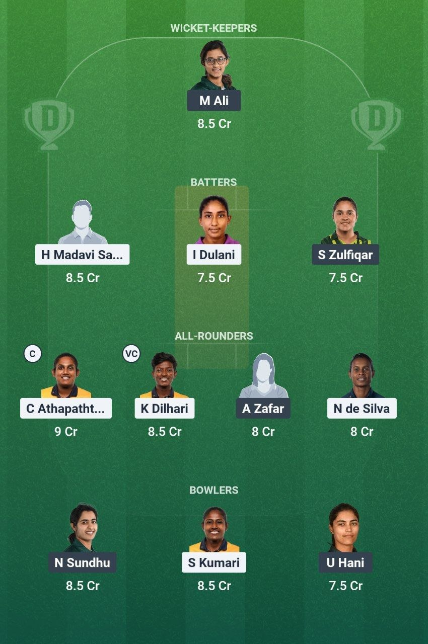 SL-W vs PAK-W 2nd T20I Dream11 Team