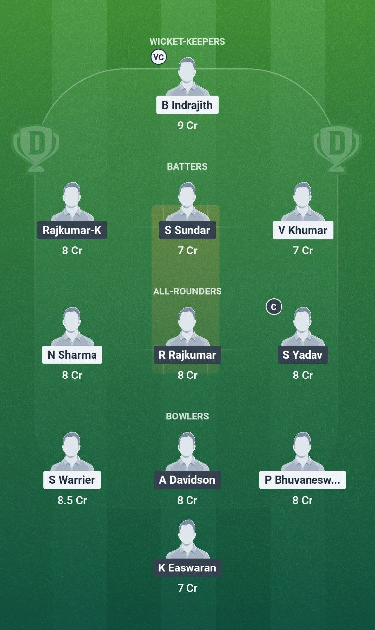 DD vs TGC Match 22 Dream11 Team