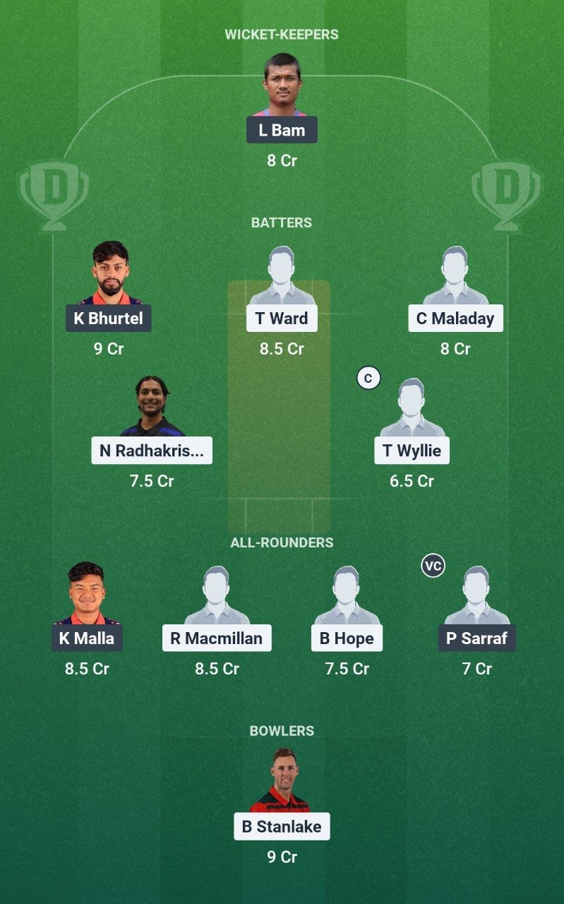 HHA vs NEP-A Dream11 Team
