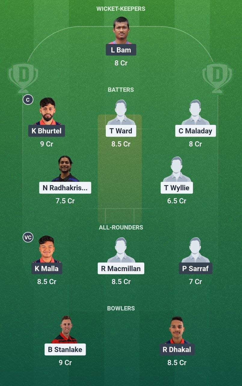 HHA vs NEP-A Dream11 Team