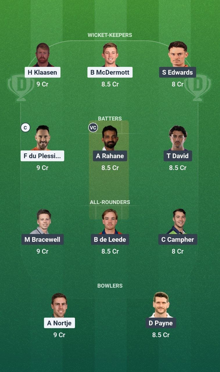 RTD vs ADF Match 1 Dream11 Team
