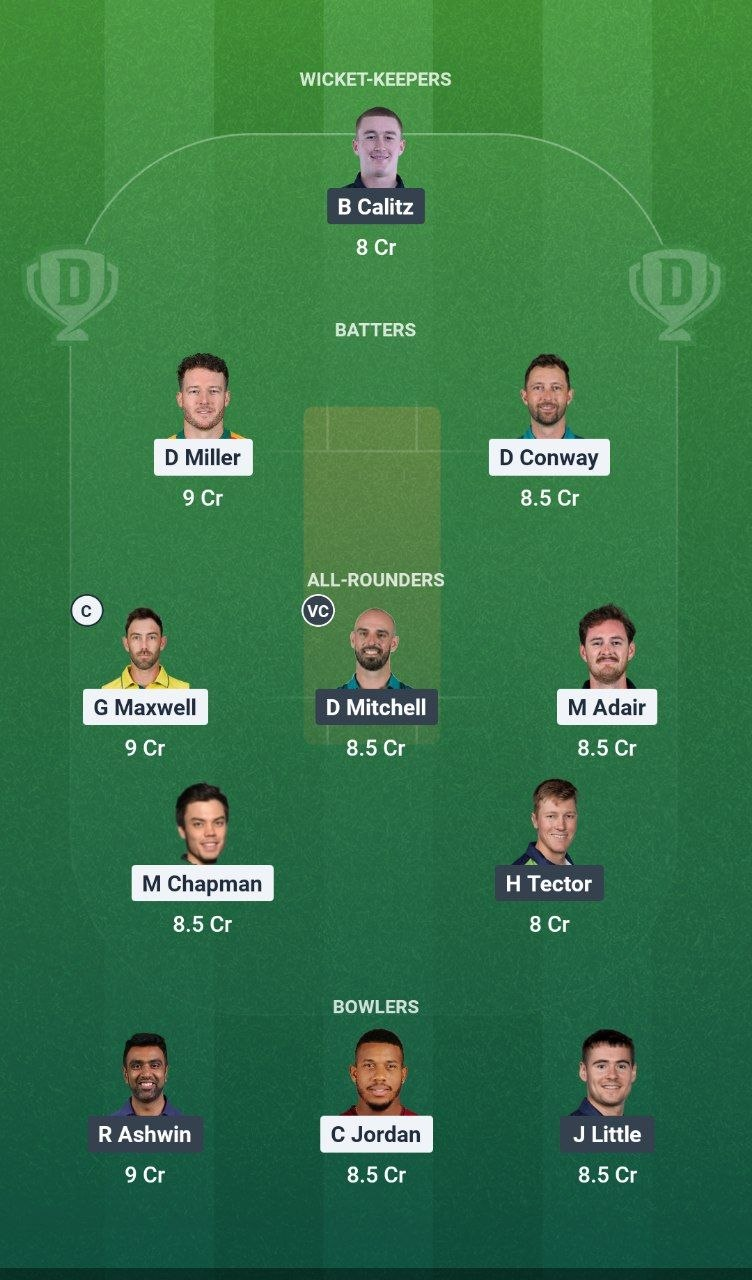 BWV vs DNG Match 2 Dream11 Team