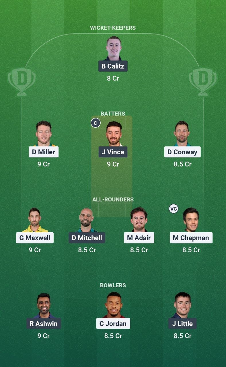 BWV vs DNG Match 2 Dream11 Team