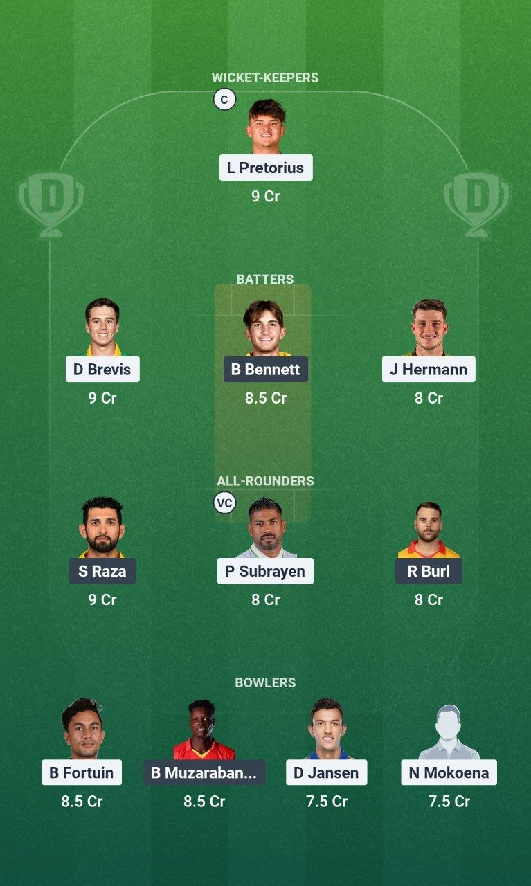 SA vs ZIM Match 2 Dream11 Team