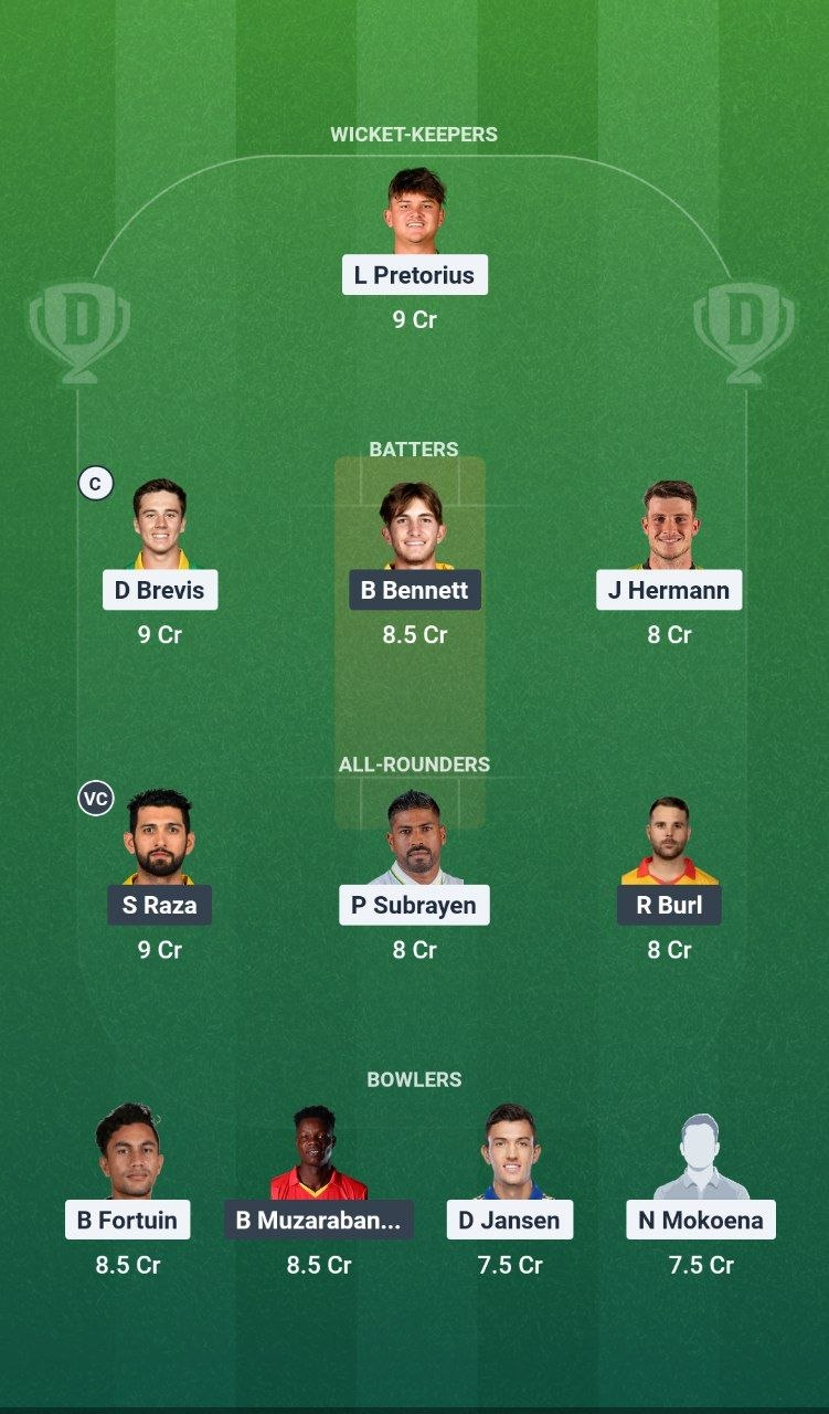 SA vs ZIM Dream11 Team