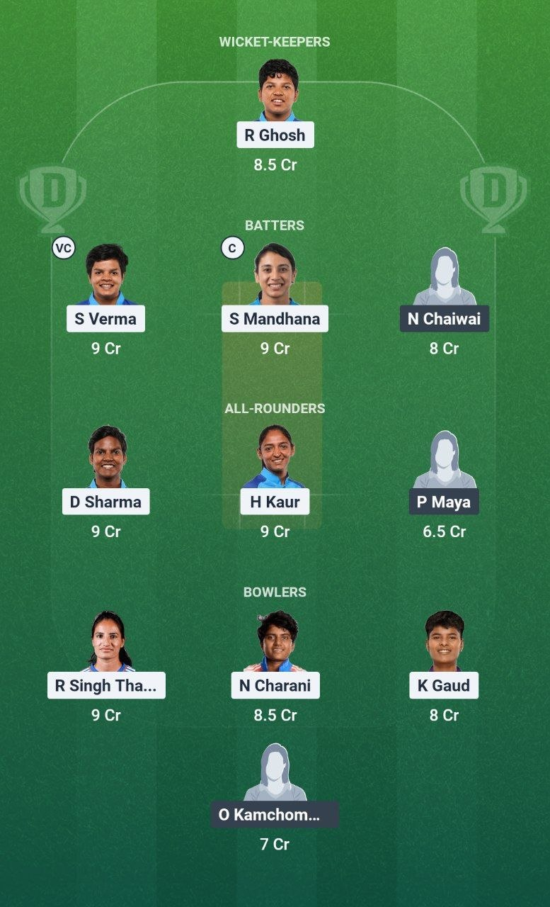 IND-W vs THA-W Match 3 Dream11 Team