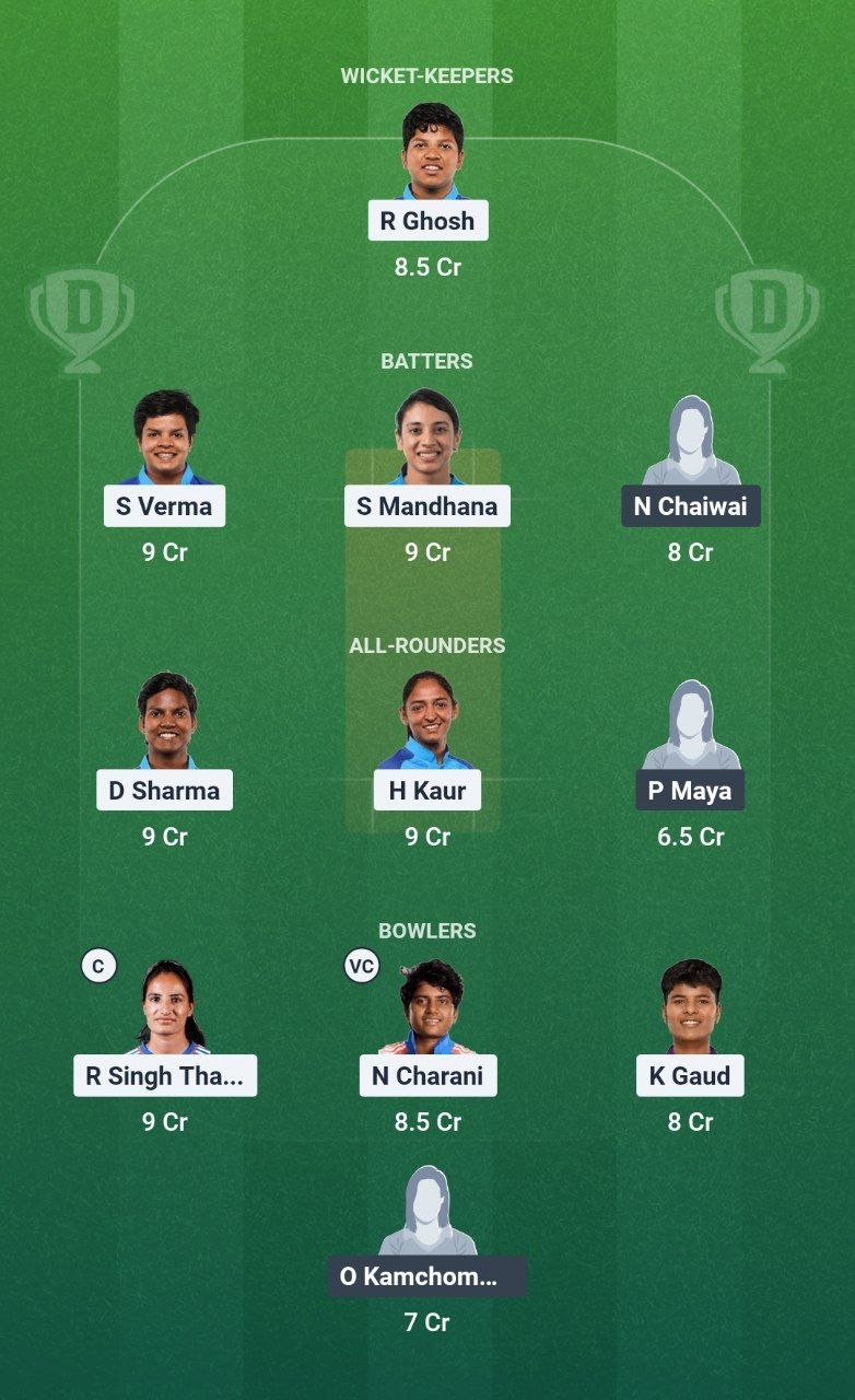 IND-W vs THA-W Match 3 Dream11 Team