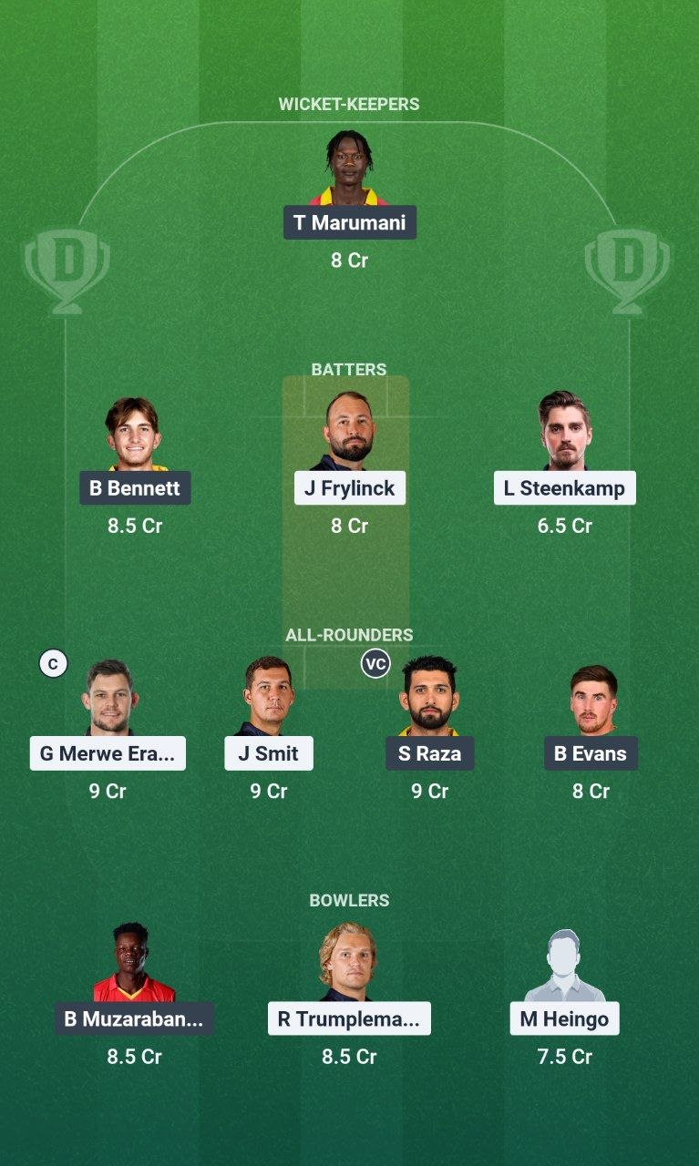 NAM vs ZIM Dream11 Team