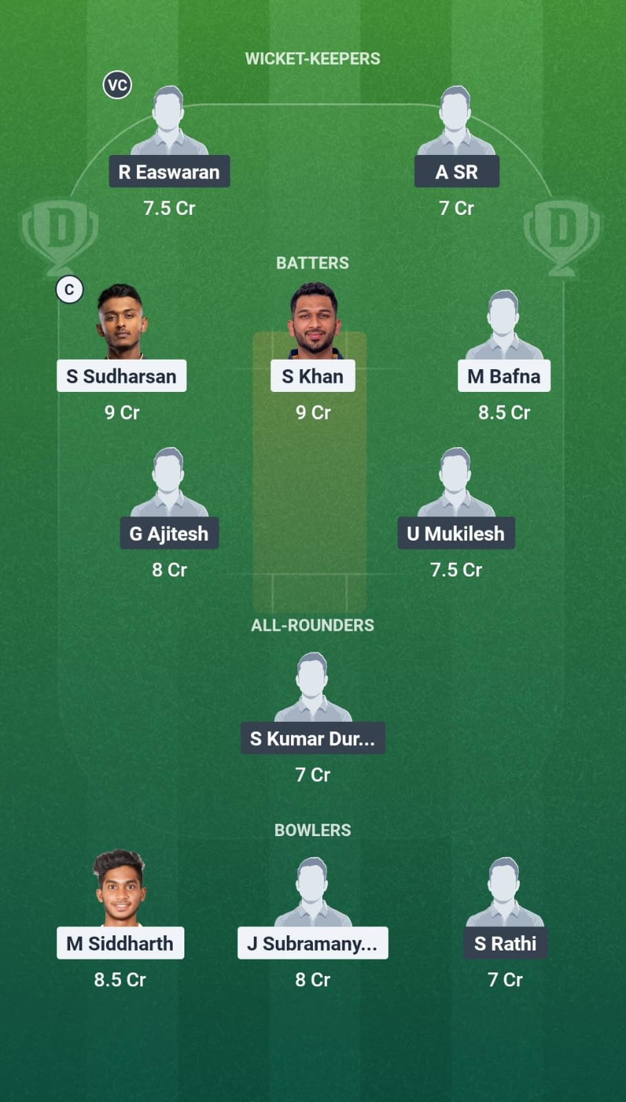LKK vs NRK Dream11 Team