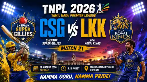 CSG vs LKK Match Prediction TNPL 2026 Match 21 — CSG Favourites Expert Prediction & Toss Tip
