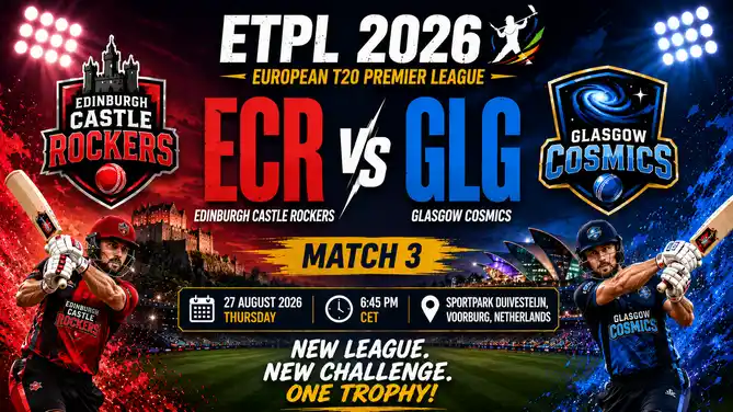 ECR vs GLG Match Prediction ETPL 2026 Match 3 — GLG Favourites Expert Prediction & Toss Tip