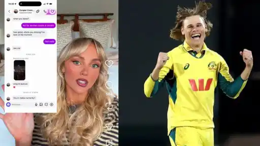Annie Knight OnlyFans Instagram video alleging Australian cricketer Cooper Connolly messaged her