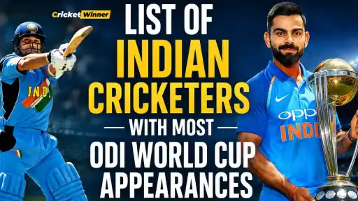 Top 7 Indian cricketers with most ODI World Cup appearances featuring Virat Kohli, Sachin Tendulkar, MS Dhoni
