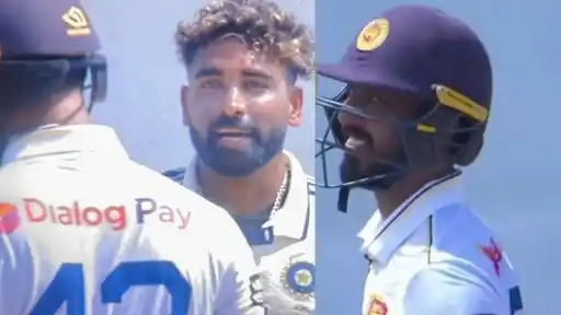 Mohammed Siraj sledges debutant Kamil Mishara "Is your bat done?" moments before his wicket falls in IND vs SL 2nd Test