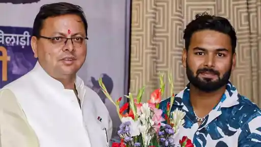 Rishabh Pant with Uttarakhand CM
