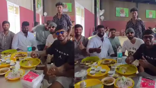 Sai Sudharsan and Washington Sundar enjoying biryani in Bengaluru after missing IND vs SL Test series