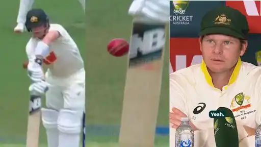 Steve Smith reacts after surviving a DRS review during Australia vs Bangladesh 1st Test in Darwin