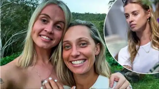 Two women smiling together outdoors with an inset of a serious-looking woman, representing Ashleigh Gardner’s ex-wife amid Cricket Australia controversy