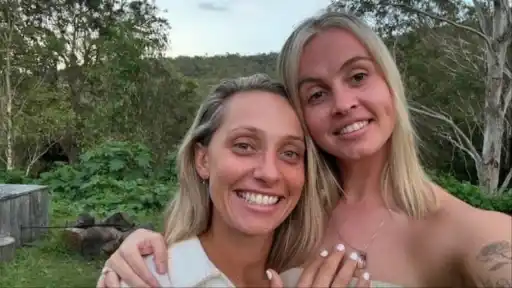 Ashleigh Gardner pictured with her ex-wife Monica before the couple's separation and subsequent cheating allegations