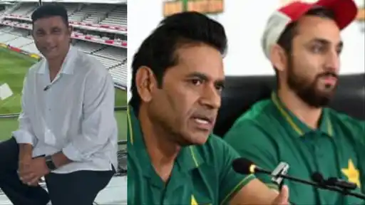 Azhar Mahmood speaking at a press conference on Pakistan cricket management ahead of ENG vs PAK 1st Test