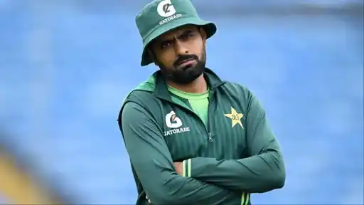 Babar Azam looks on during training, ruled out of the ENG vs PAK 1st Test at Leeds with a finger injury