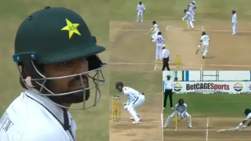 Babar Azam reacts after being run out for 88 vs West Indies, run-out sequence shown in 2nd Test at Queen's Park Oval