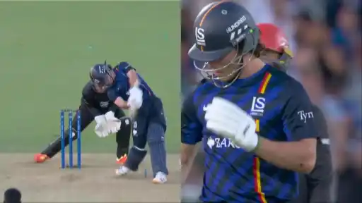 Dewald Brevis plays a no-look six for London Spirit against Birmingham Phoenix in The Hundred 2026