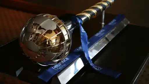 The ICC World Test Championship mace, awarded to the top-ranked team in the WTC 2025-27 points table