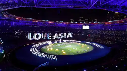 Opening ceremony of the Asian Games, the event where cricket boards including India and Pakistan have raised concerns over pitch and accommodation standards