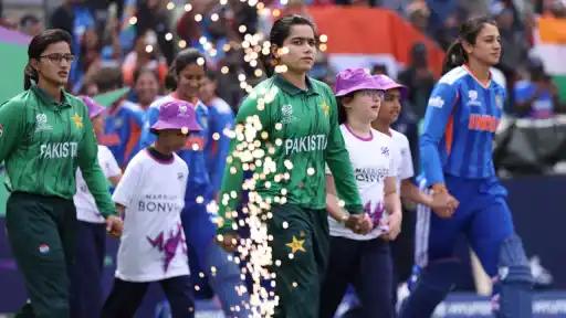 India and Pakistan players walk out ahead of a Women's Asia Cup clash — date and live streaming details for their 2026 fixture
