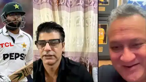 Imam-ul-Haq in Pakistan whites alongside former chief selector Muhammad Wasim during a video interview making injury-faking allegations