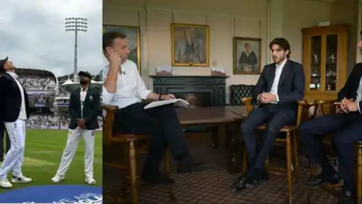 Michael Atherton interviews Imran Khan's sons for Sky Sports, alongside the toss at the Lord's Test where PCB lodged a complaint over the broadcast