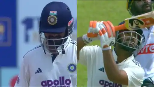 Rishabh Pant reacts after being dismissed for 39 in the SL vs IND 1st Test in Galle