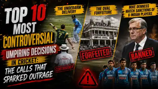 Top 10 most controversial umpiring decisions in cricket — featuring the underarm delivery, The Oval forfeiture, and the Mike Denness match sanctions