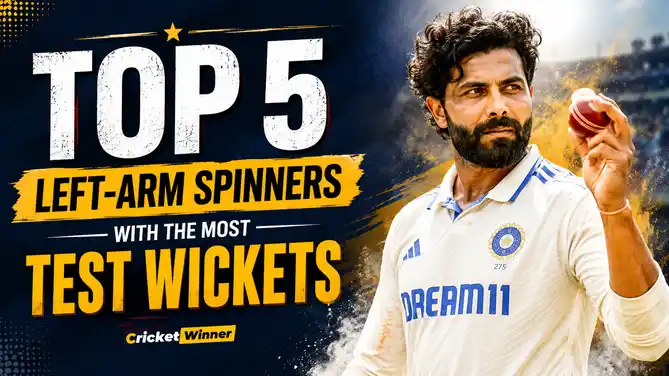 Ravindra Jadeja featured in graphic for Top 5 left-arm spinners with the most Test wickets in cricket history