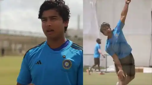 Vaibhav Sooryavanshi speaks in an interview and bowls in the nets during the Duleep Trophy 2026, after taking two wickets for East Zone