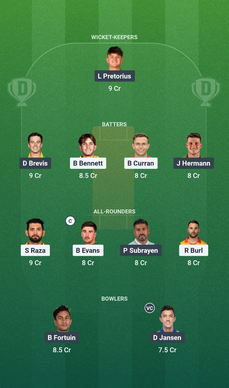 ZIM vs SA Dream11 Team
