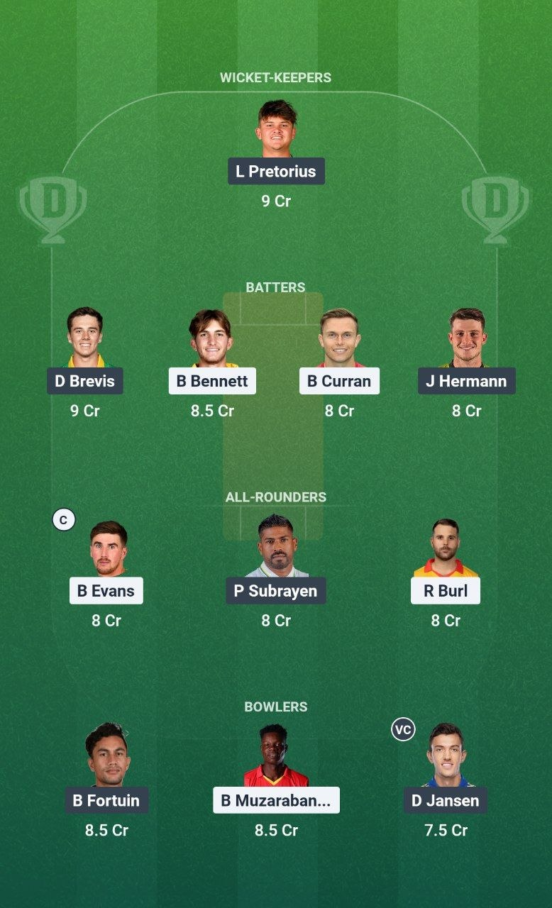 ZIM vs SA Dream11 Team