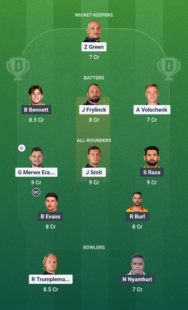 NAM vs ZIM Dream11 Team