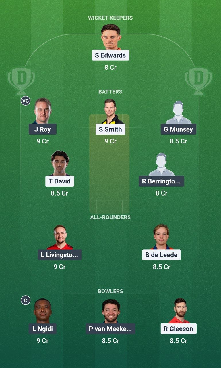 ADF vs GLG Match 12 Dream11 Team