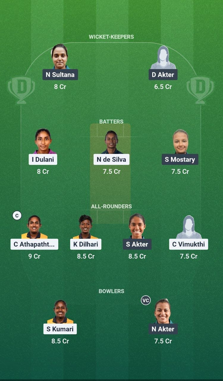 SL-W vs BAN-W Match 10 Dream11 Team