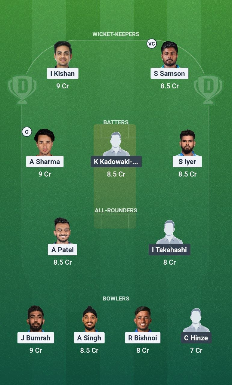 JPN vs IND Dream11 Team