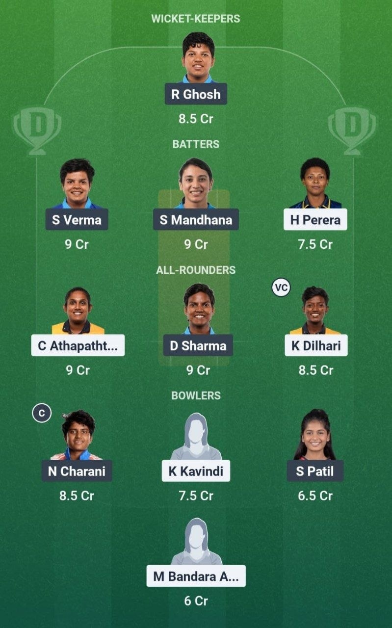 IND-W vs SL-W Final Dream11 Team